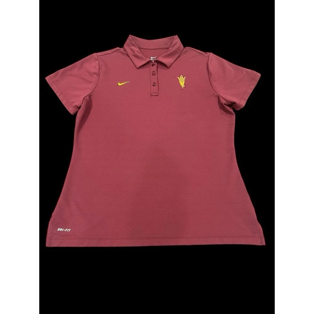 Arizona State Sun Devils Large Red Nike Polo Golf Shirt Short Sleeve Dri-Fit XL